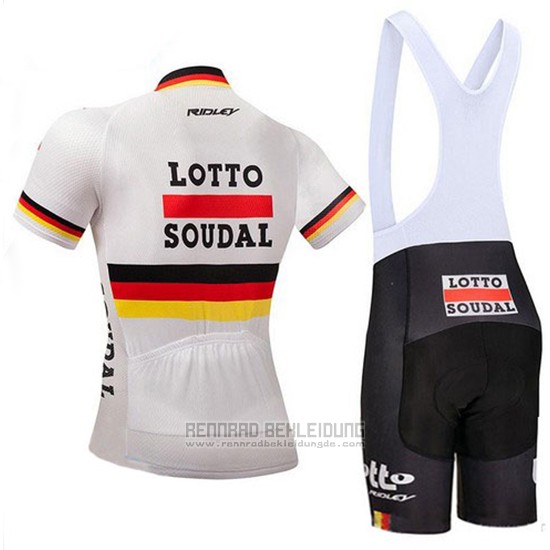 2018 Fahrradbekleidung Lotto Soudal Champion Deutschland Trikot Kurzarm und Tragerhose